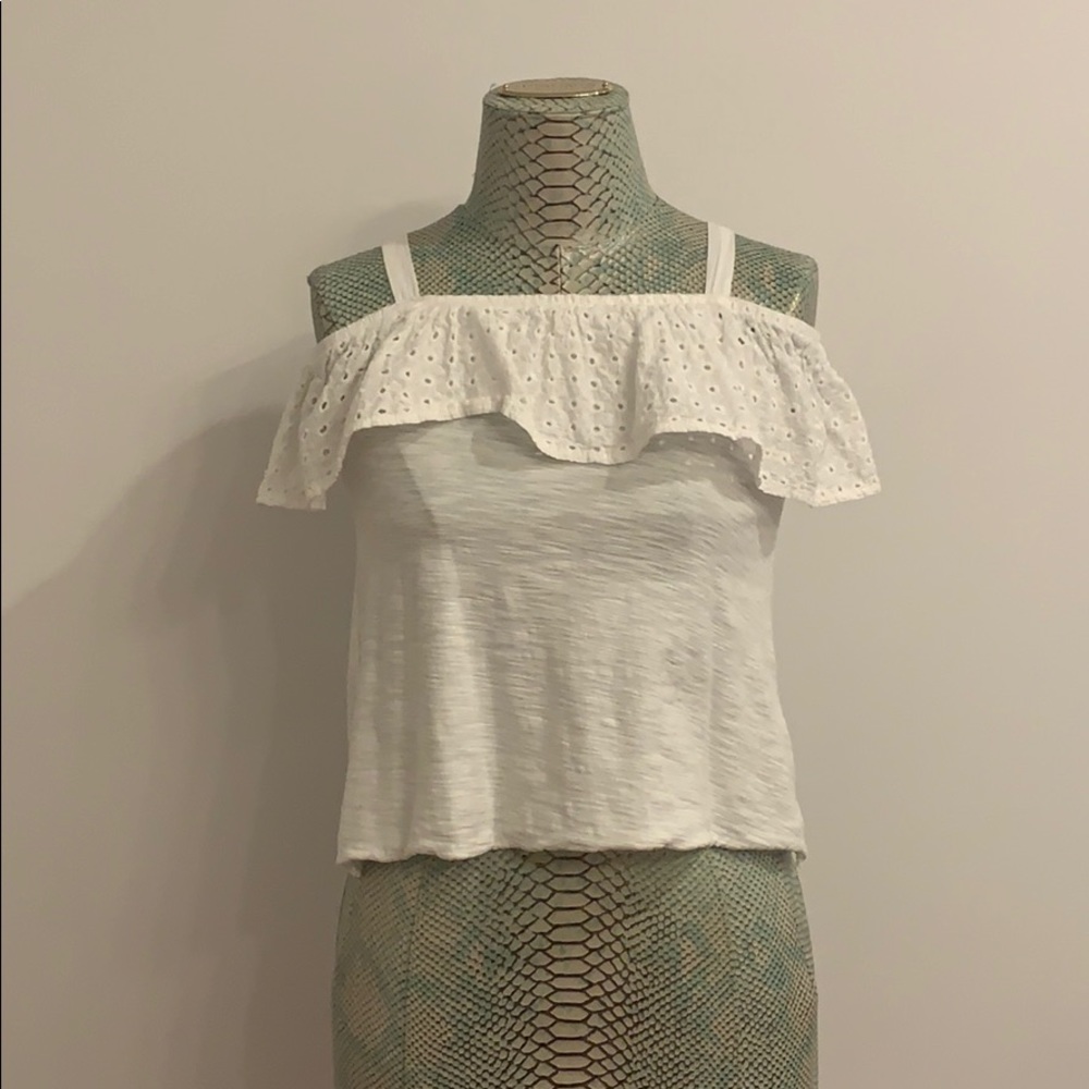 white off the shoulder tshirt